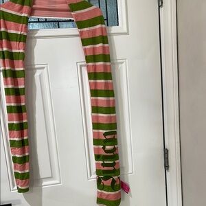 Striped Pink and Green Scarf